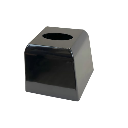 Del Mar Collection Tissue Box Cover, Polished Black